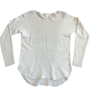 Max Studio Sweater Womens Small Gray 2-Ply Cashmere Pullover Curved Drop Tail